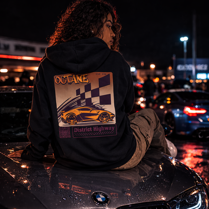 OCTANE DISTRTICT HIGHWAY Hoodie Unisex / Print / Streetwear Hoodie Women & Men